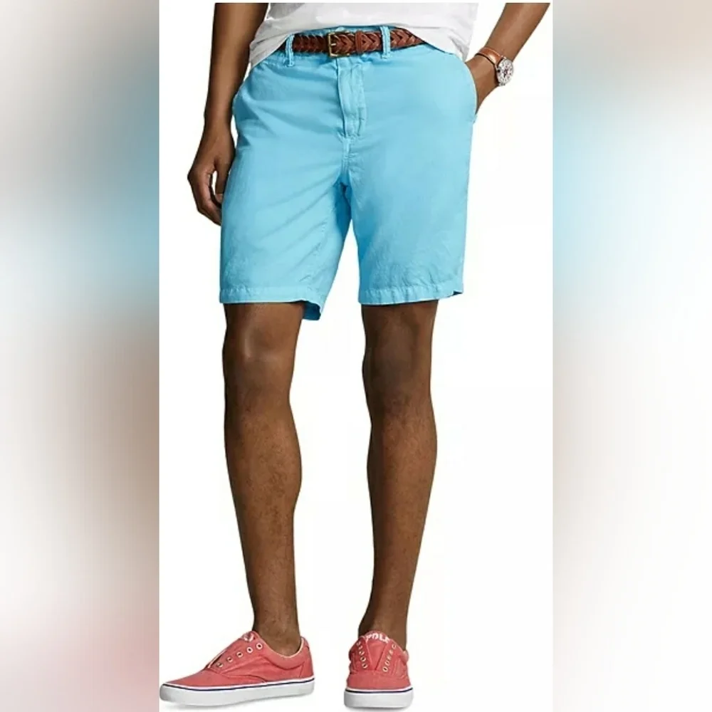 Preppy Resort Shorts 42 Blue Men Flat Front Travel Golf Cruise Modern New